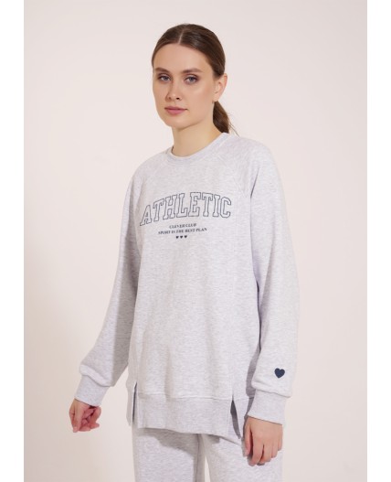 CLE LSW15-008 Джемпер жен., меланж св.серый