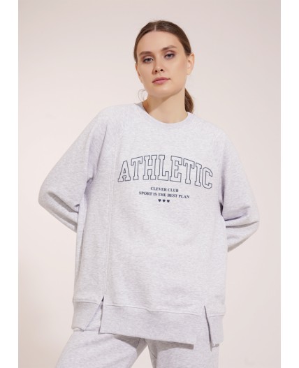 CLE LSW15-008 Джемпер жен., меланж св.серый