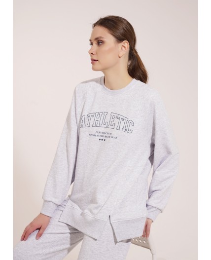 CLE LSW15-008 Джемпер жен., меланж св.серый