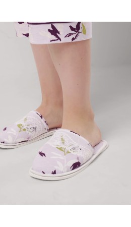 CLE SW15-1183C Пантолеты жен. домаш., св.розовый/т.фиолетовый