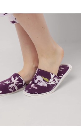 CLE SW15-1183C/1 Пантолеты жен. домаш., т.фиолетовый/св.розовый