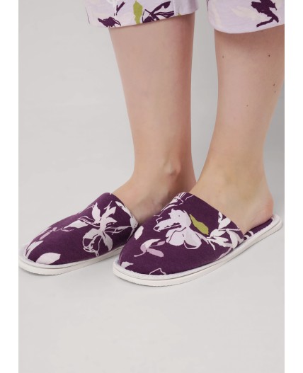 CLE SW15-1183C/1 Пантолеты жен. домаш., т.фиолетовый/св.розовый