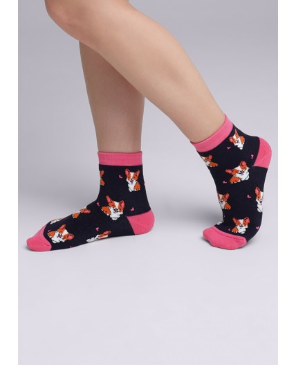 CLE Носки дет.С242П 12-14,14-16 плюш хл+эл, т.синий