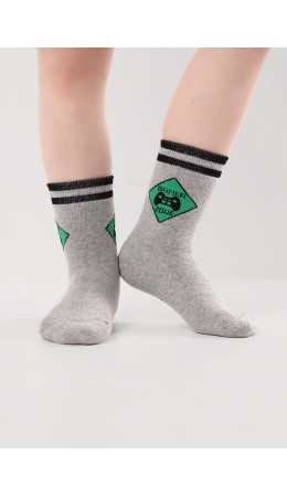 CLE Носки дет.С248П 12-14,14-16 плюш мал, меланж серый