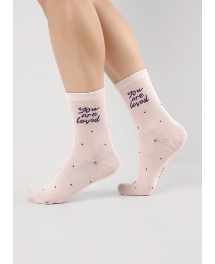 CLE Носки жен.Д2513 Виола хл+эл, бежевый