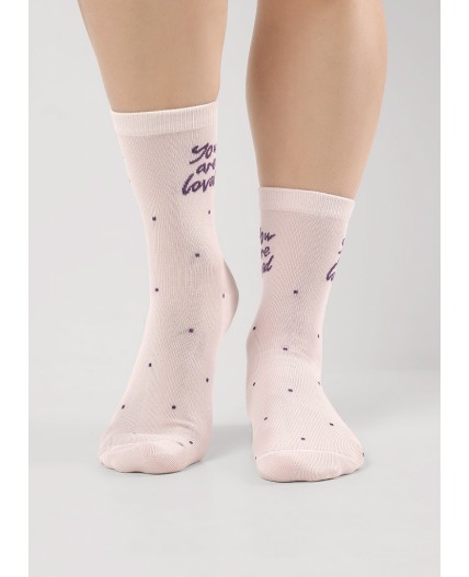 CLE Носки жен.Д2513 Виола хл+эл, бежевый