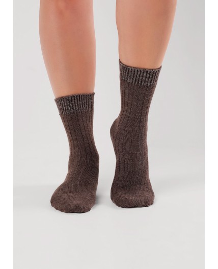 CLE Носки жен.Д683Ш акрил зима, коричневый