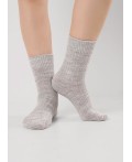 CLE Носки жен.Д683Ш акрил зима, меланж св.серый