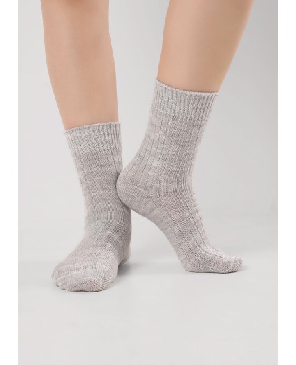 CLE Носки жен.Д683Ш акрил зима, меланж св.серый