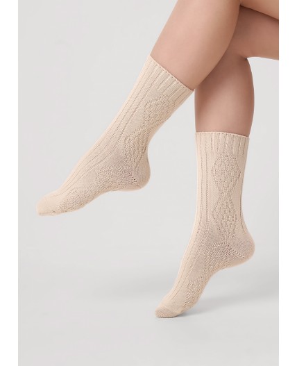 CLE Носки жен.Д684Ш зима fashion, меланж бежевый