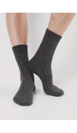 CLE Носки муж.Ш104 акрил зима, меланж серый