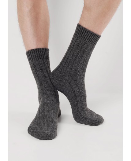 CLE Носки муж.Ш104 акрил зима, меланж серый