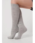 CLE Гольфы жен.П905Ш акрил зима, меланж св.серый