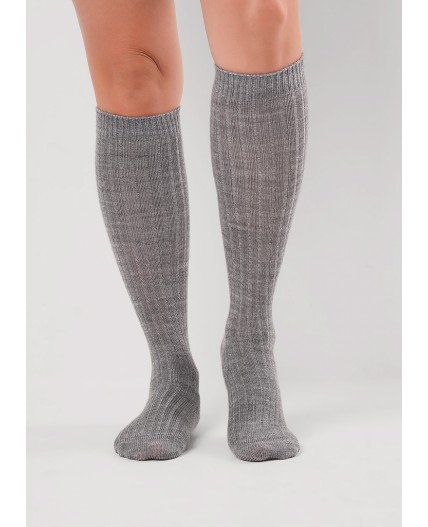 CLE Гольфы жен.П905Ш акрил зима, меланж серый