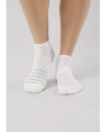 CLE Носки жен.Д5502 fashion база укороч, белый/св.зелёный