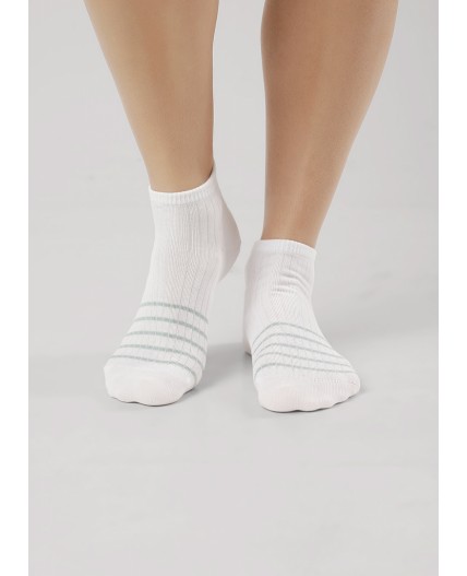 CLE Носки жен.Д5502 fashion база укороч, белый/св.зелёный