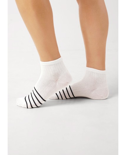 CLE Носки жен.Д5502 fashion база укороч, белый/чёрный