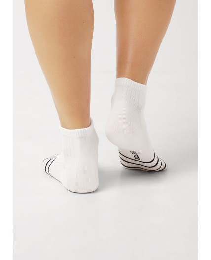 CLE Носки жен.Д5502 fashion база укороч, белый/чёрный