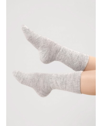 CLE Носки жен.Д679Ш шерсть акрил, св.серый