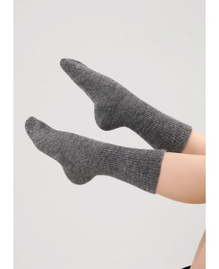 CLE Носки жен.Д679Ш шерсть акрил, т.серый