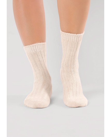 CLE Носки жен.Д689Ш акрил зима, св.бежевый