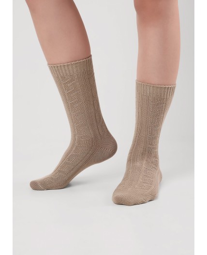 CLE Носки жен.Д691В зима вискоза нейлон, св.бежевый