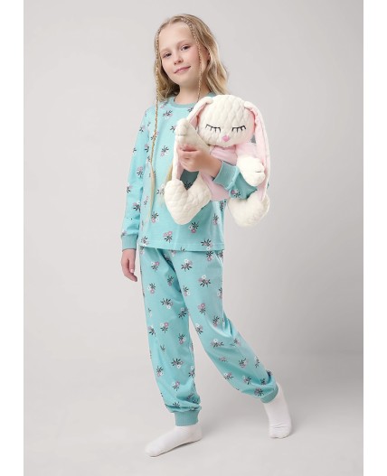 CLE Пижама дев. 903517кдн, св.бирюзовый/т.коричневый