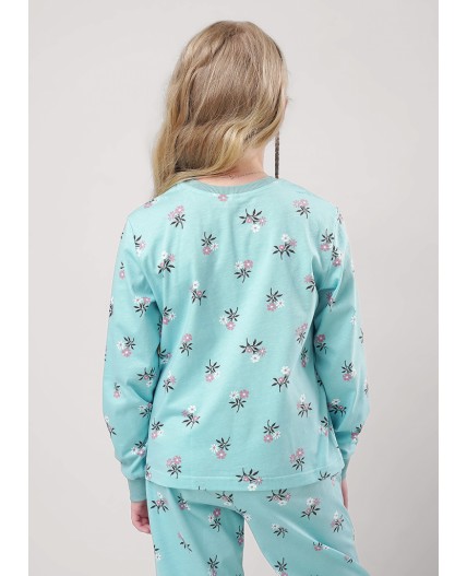CLE Пижама дев. 903517кдн, св.бирюзовый/т.коричневый