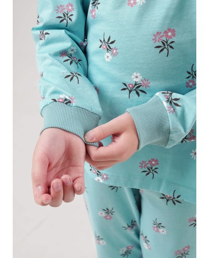 CLE Пижама дев. 903517кдн, св.бирюзовый/т.коричневый