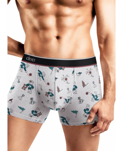 CLE MSH450743 Трусы муж., св.серый/т.бирюзовый