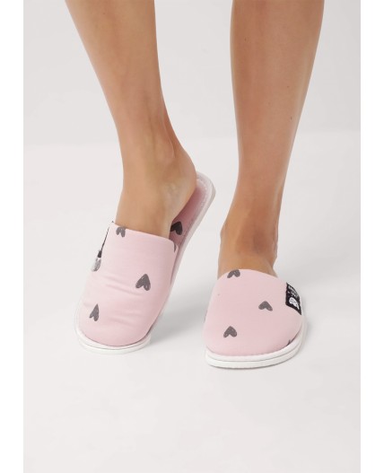 CLE SW15-1171C Пантолеты жен. домаш., розовый/т.серый