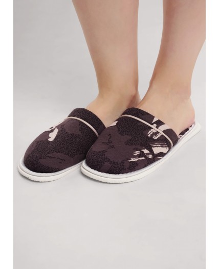 CLE SW15-1181C Пантолеты жен. домаш. Миндаль, коричневый/св.бежевый