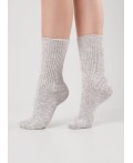 CLE Носки жен.Д687Ш шерсть акрил, меланж св.серый