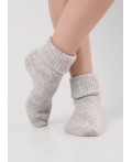 CLE Носки жен.Д687Ш шерсть акрил, меланж св.серый