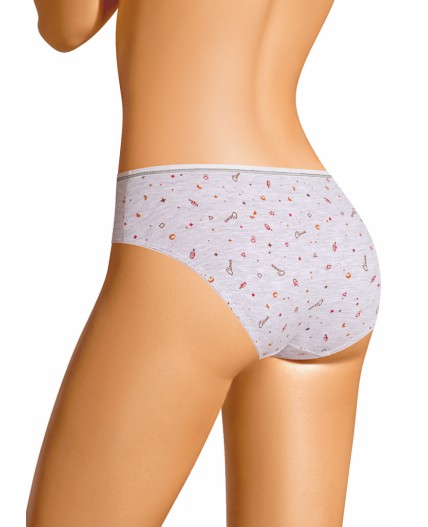 CLE B1201/1 Трусы жен. Морозко, меланж св.серый/красный