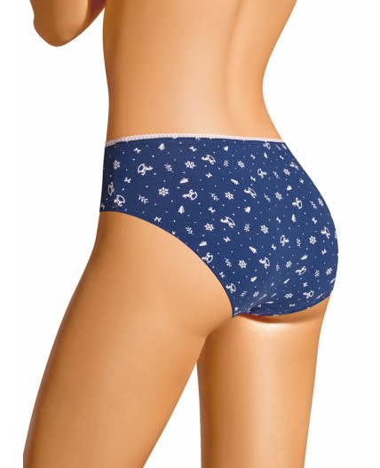CLE C1199 Трусы жен. Новогоднее чудо, т.синий/молочный