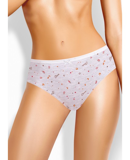 CLE C1201/1 Трусы жен. Морозко, меланж св.серый/красный