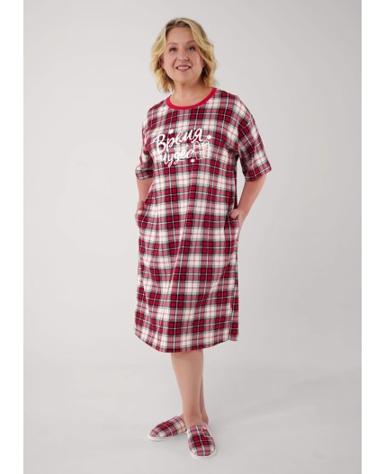 CLE LDR15-1199/1 Платье жен. Новогоднее чудо, красный/молочный