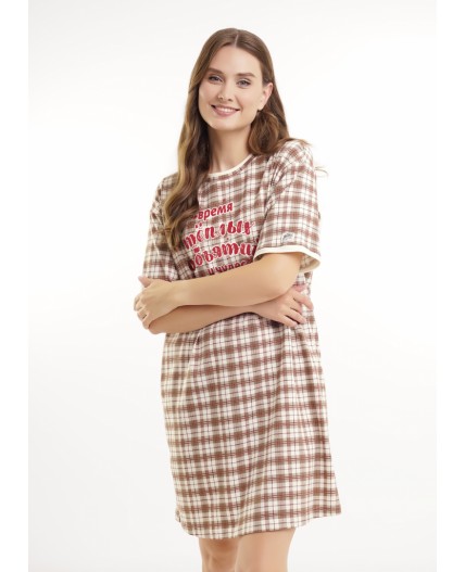 CLE LDR15-1200 Платье жен. Пихта, молочный/коричневый