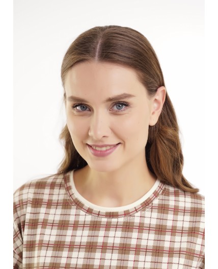 CLE LDR15-1200 Платье жен. Пихта, молочный/коричневый