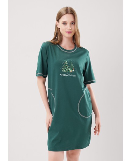 CLE LDR15-1201 Платье жен. Морозко, т.зелёный