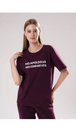 CLE LF15-106 Футболка жен. Футер тёплый ОЗ25, т.бордовый