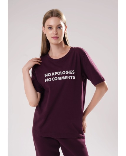 CLE LF15-106 Футболка жен. Футер тёплый ОЗ25, т.бордовый