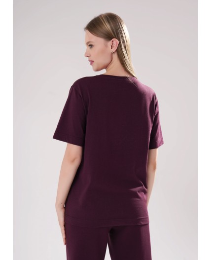 CLE LF15-106 Футболка жен. Футер тёплый ОЗ25, т.бордовый