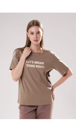 CLE LF15-106 Футболка жен. Футер тёплый ОЗ25, кофейный