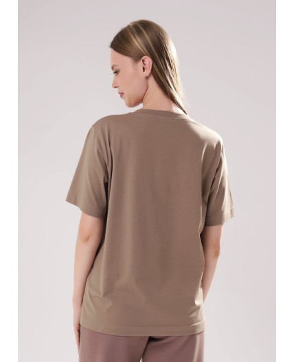 CLE LF15-106 Футболка жен. Футер тёплый ОЗ25, кофейный