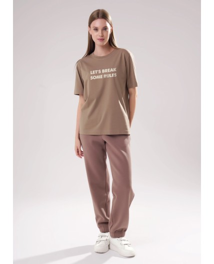 CLE LF15-106 Футболка жен. Футер тёплый ОЗ25, кофейный