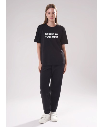 CLE LF15-106 Футболка жен. Футер тёплый ОЗ25, чёрный