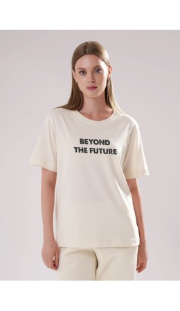 CLE LF15-106 Футболка жен. Футер тёплый ОЗ25, св.бежевый