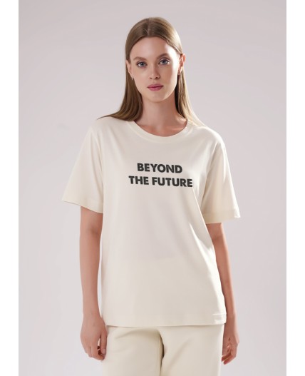 CLE LF15-106 Футболка жен. Футер тёплый ОЗ25, св.бежевый